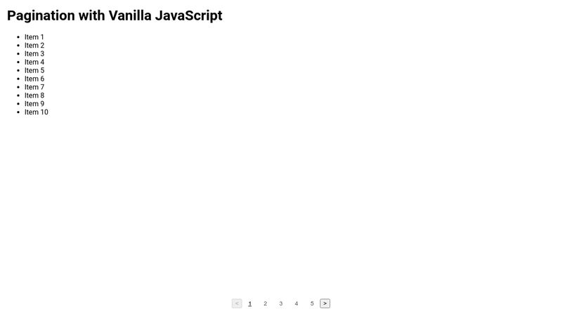 Pagination With Vanilla Javascript