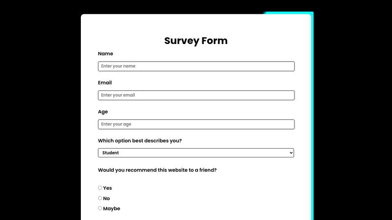 Survey Form without bootstrap