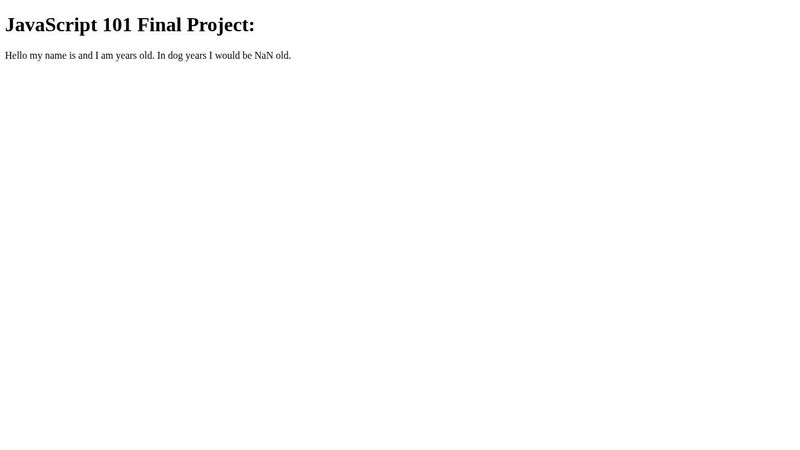 JavaScript 101 Final Project