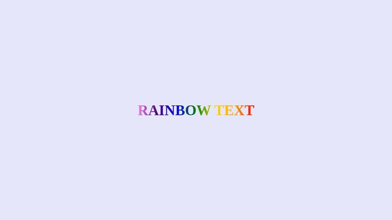 Css Rainbow text