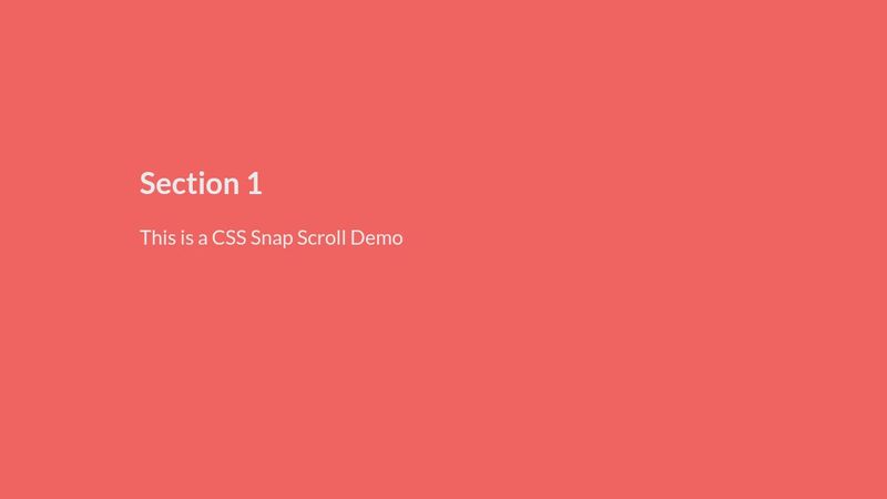 CSS Snap Scroll Horizontal