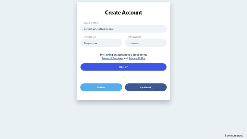 Create Account Form