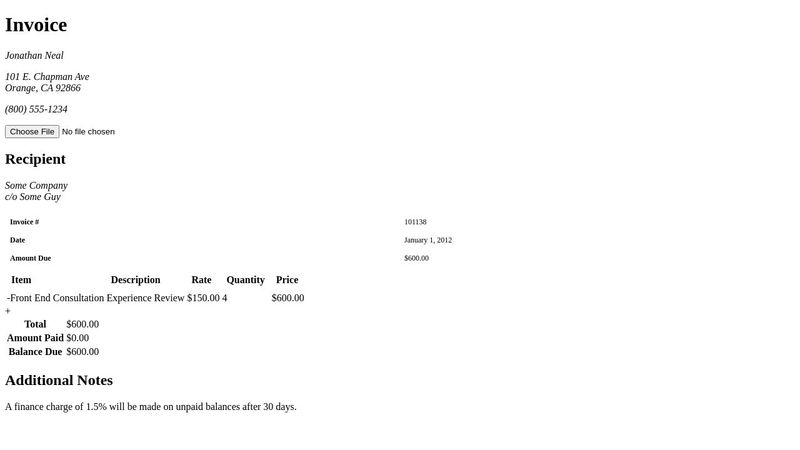 HTML invoice inline css