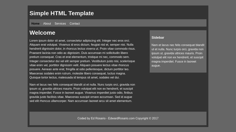 Simple HTML Template