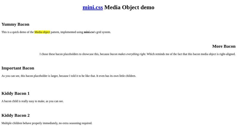 mini.css Media Object demo