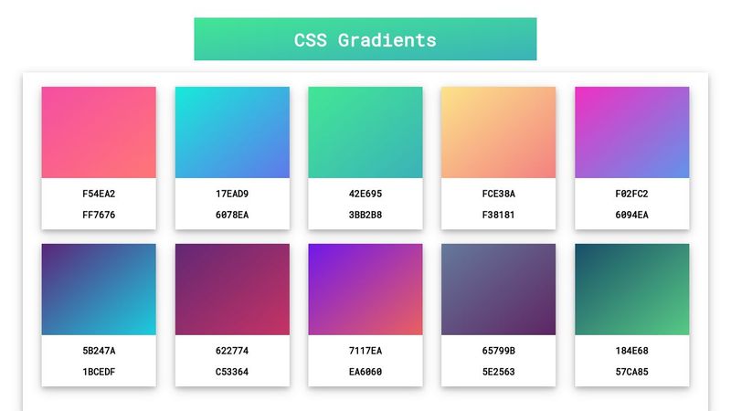 CSS Gradient Palette Cards