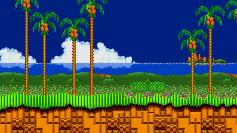 Moving Green Hill Zone Background 