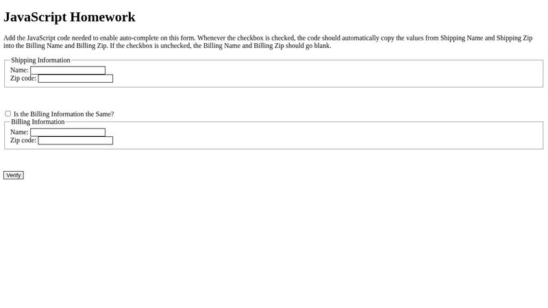 JS-Form Homework