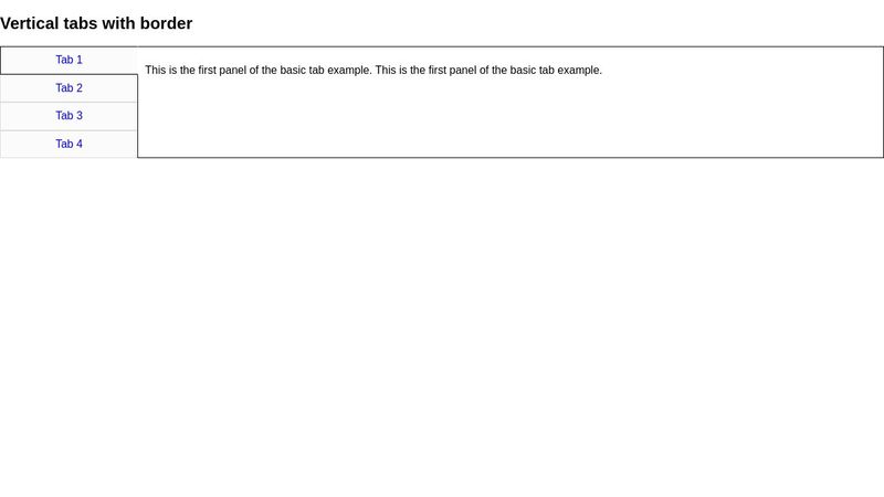 vertical tabs with border outline