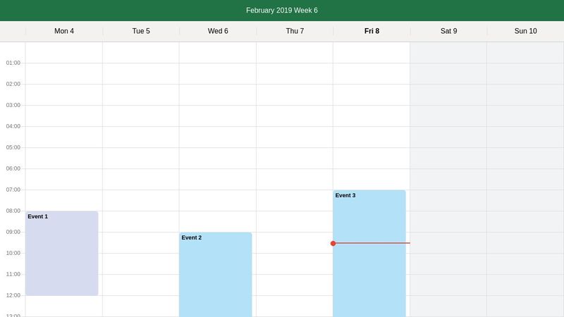 CSS grid calendar week view