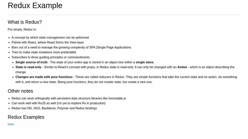 React: Redux Notes