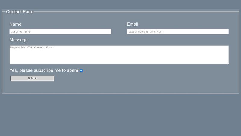 Responsive contact form
