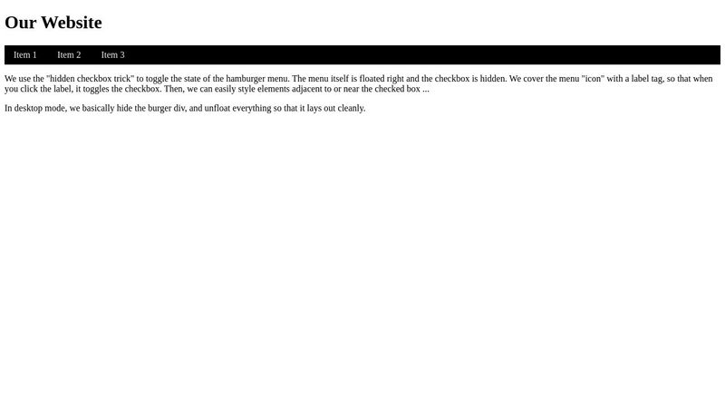 Responsive Burger Menu HTML & CSS only (CodeFellows 301 Class 2)