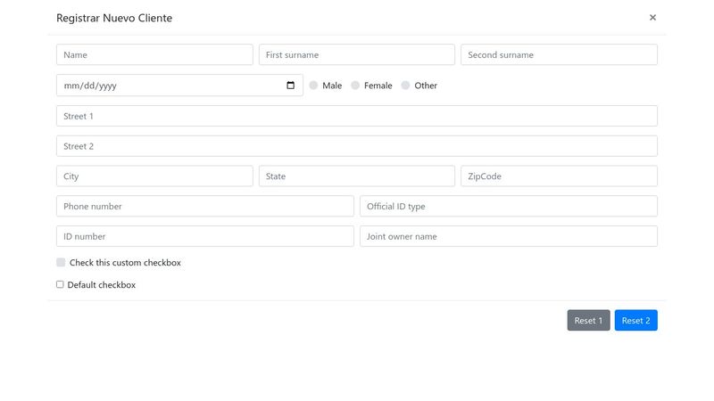 Reset Form - Bootstrap 4