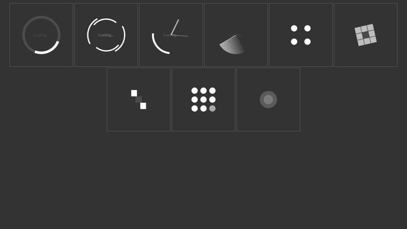 Pure CSS Spinner Samples