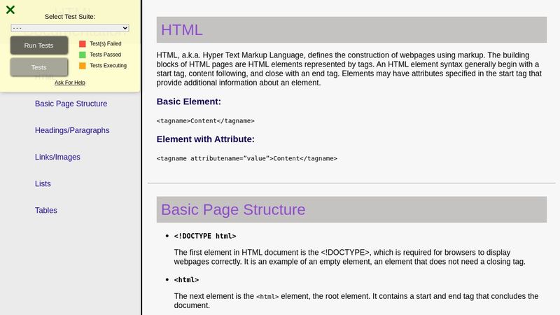 HTML Documentation Page