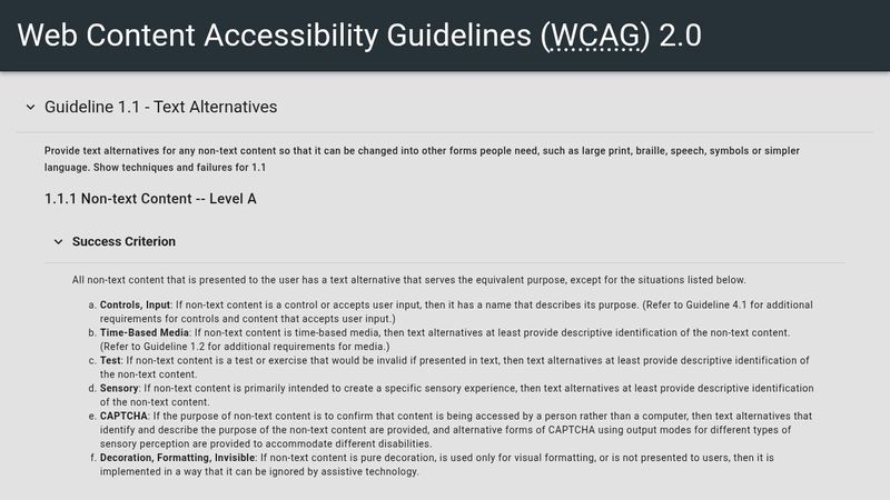 WCAG 2.0 Guideline 1.1