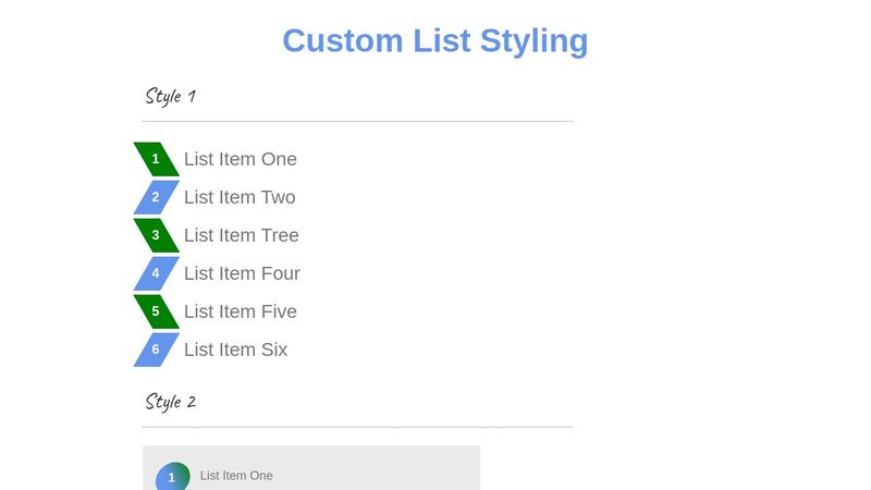 Custom List Style CSS