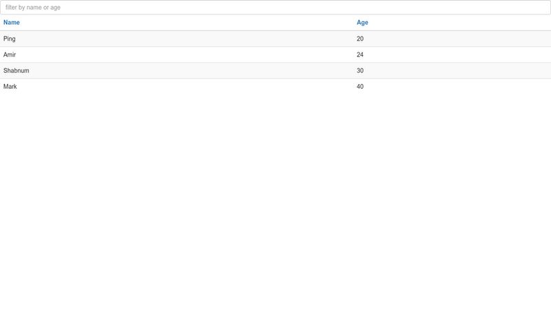 Filter/Sort Table