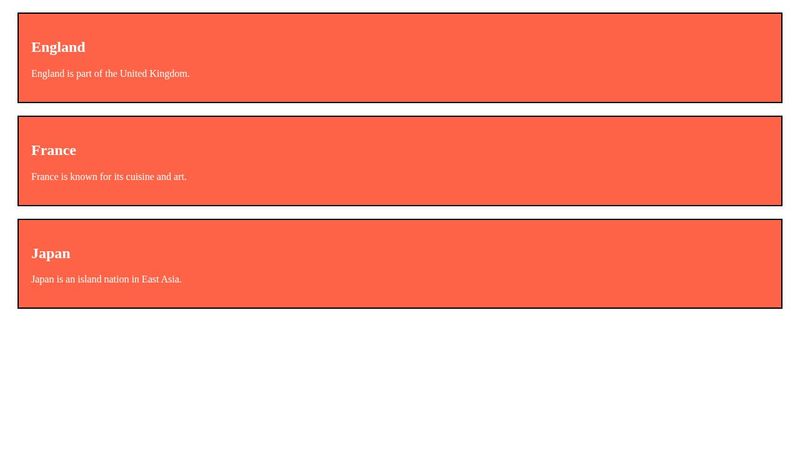 HTML Example with div Elements