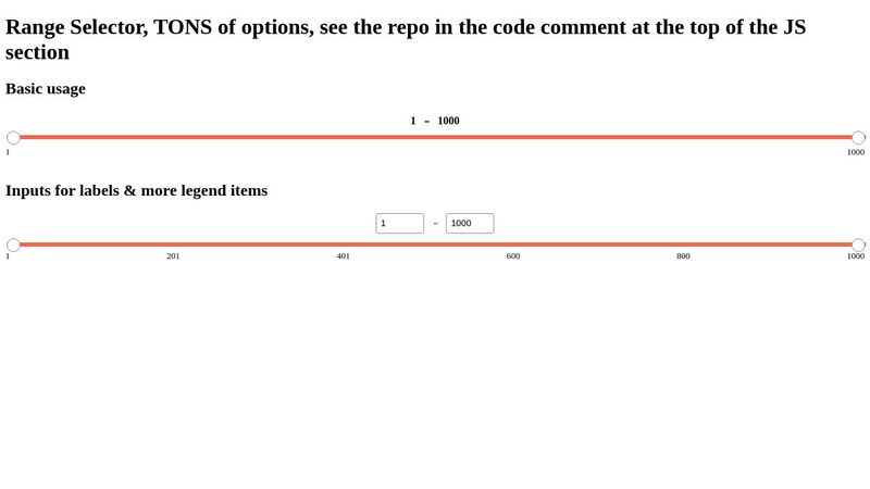 Accessible Range Selector Native Web Component