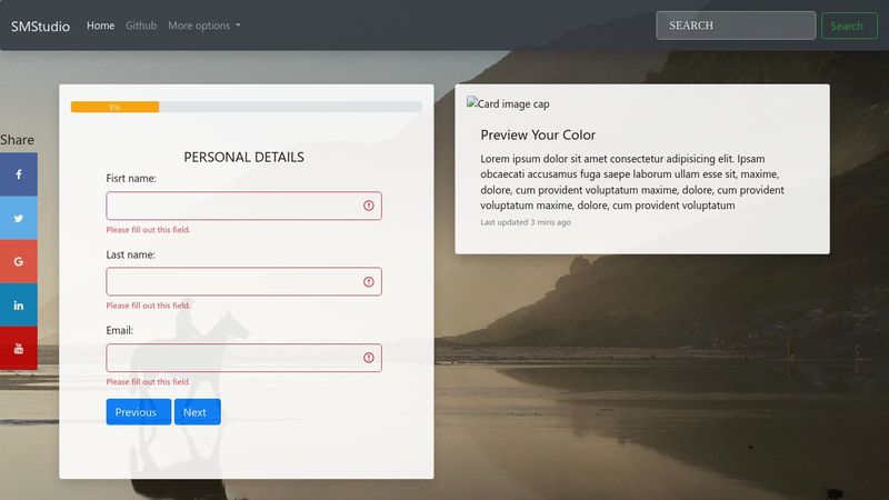 Javascript Form Template Multi Steps Wizard