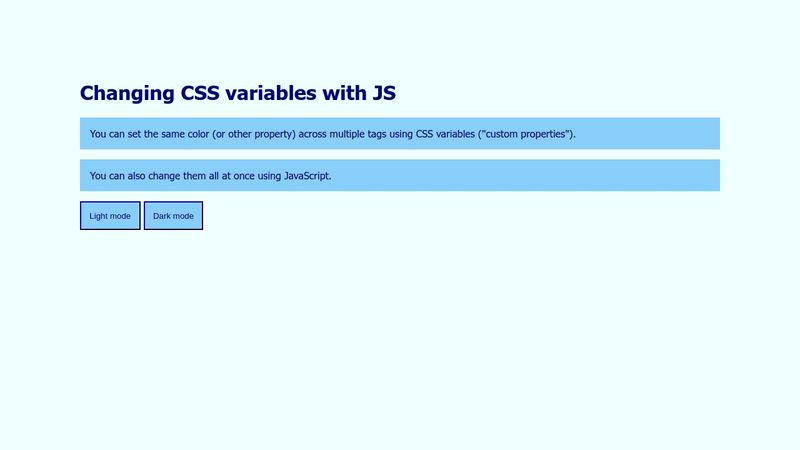 Change CSS variables with JS