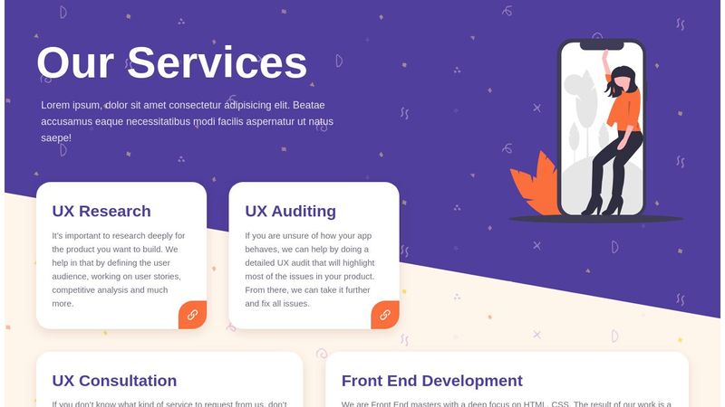 Our Services Section html css