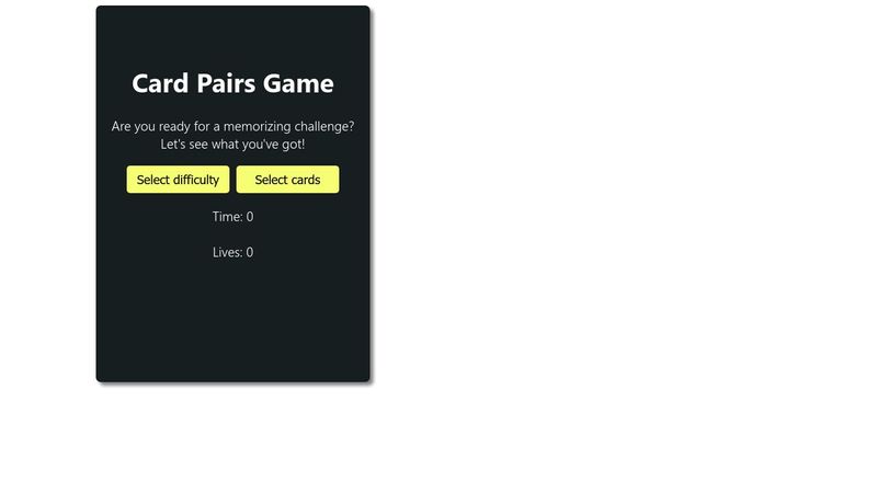 Card Pairs Game with JavaScript