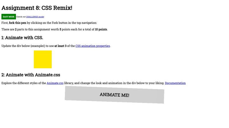 Assignment 8: CSS Remix!