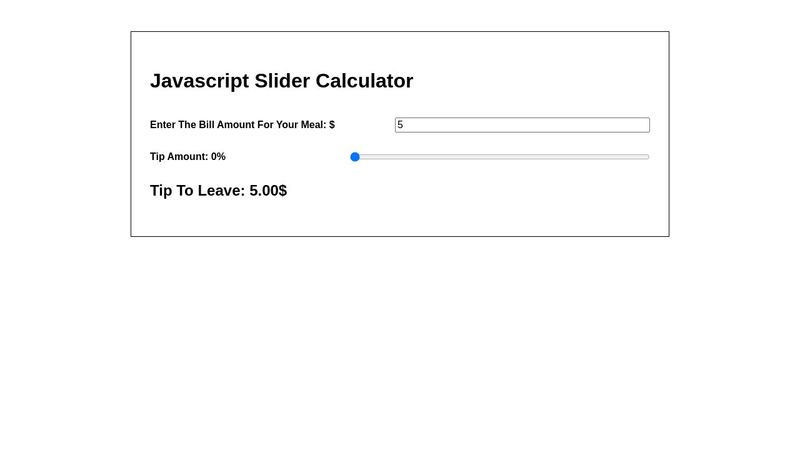 JavaScript Slider Calculator