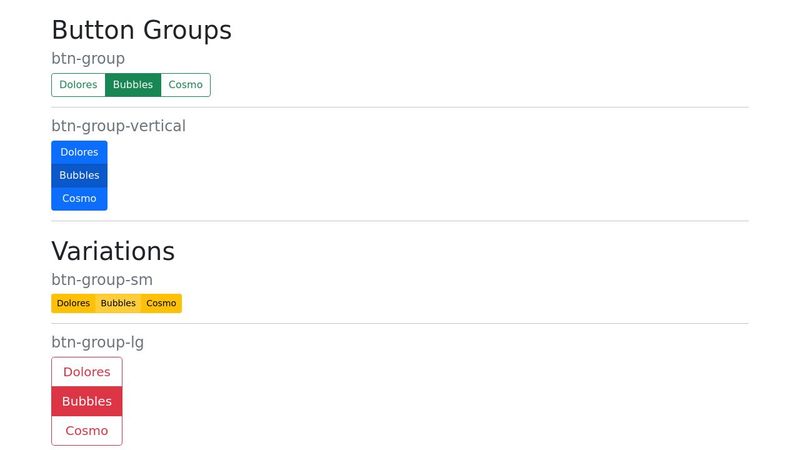 Bootstrap 5 - Button Groups