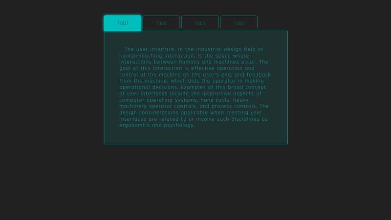 Scifi-style Radio-based Tab