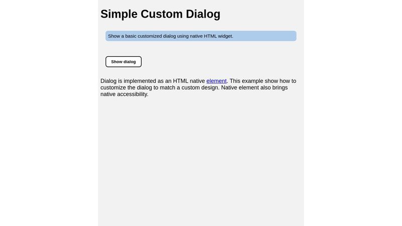 [HTML, CSS] Customize dialog element