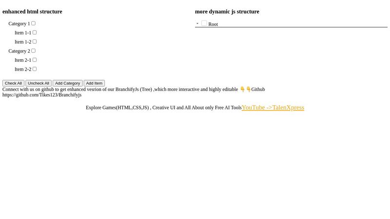 Tree Branching using HTML,CSS,JS