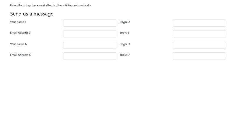Form Layout 4 column responsive CSS Grid