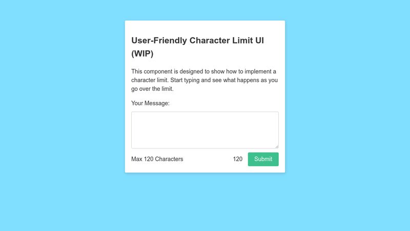 User Friendly Character Limit UI user-friendly-character-limit-ui