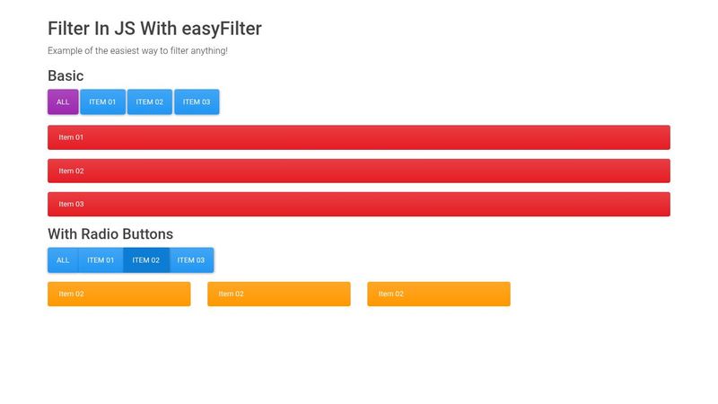 Filter In JS With easyFilter