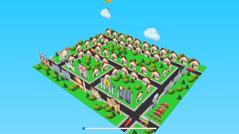 3D Emoji Town (Pure CSS)