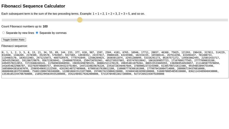 Fibonacci Sequence Calculator
