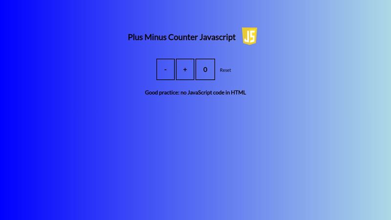 Plus Minus Reset Counter JavaScript