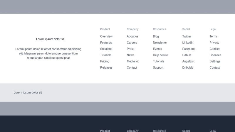 TailwindCSS - Responsive Footer Template