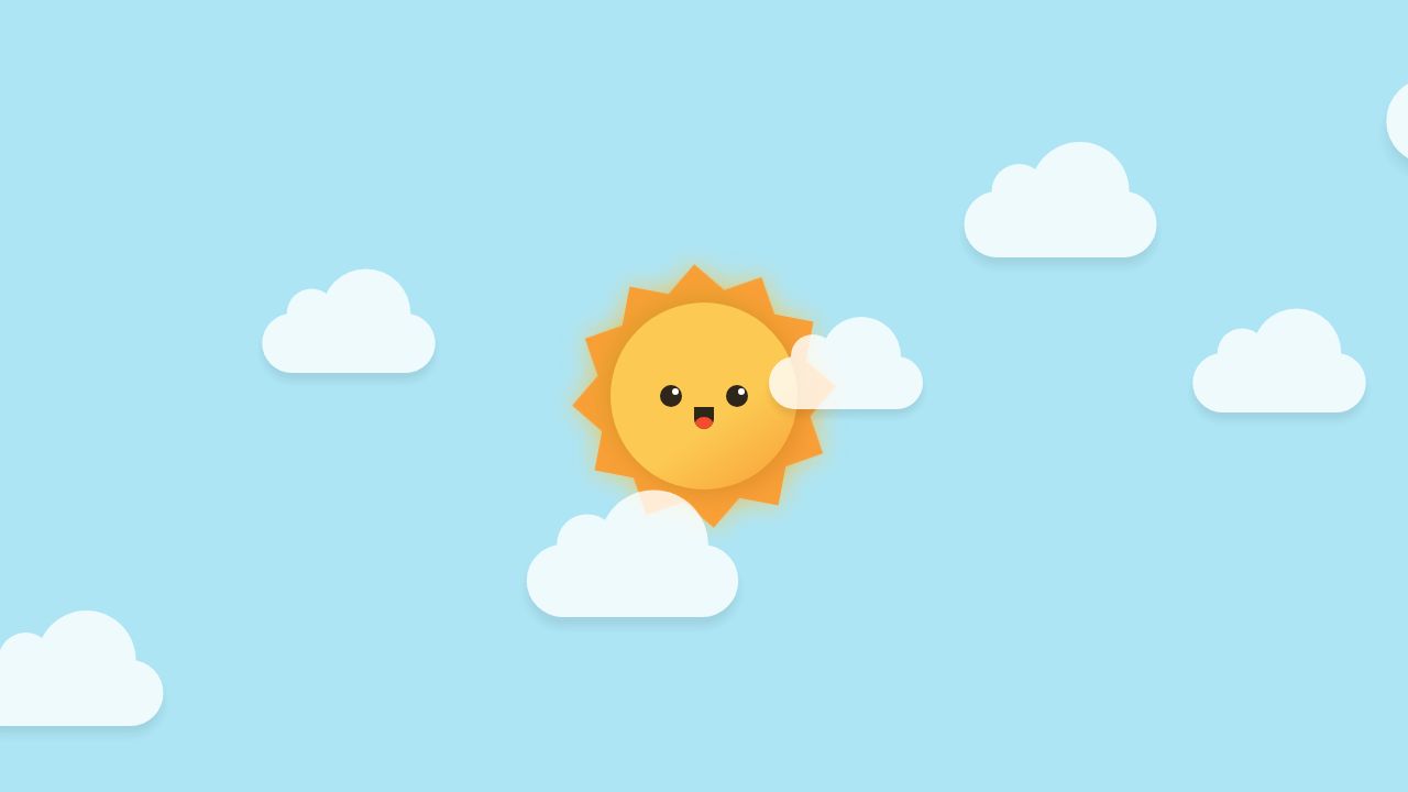 sun animation with clouds