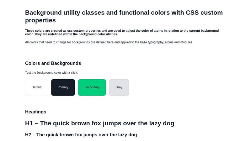 Background utility classes and functional colors with CSS custom properties
