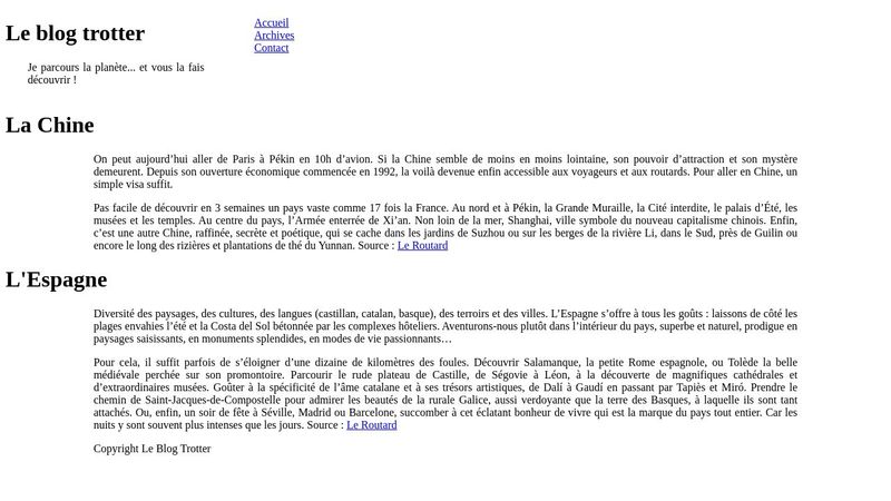 Exercice HTML / CSS - P3