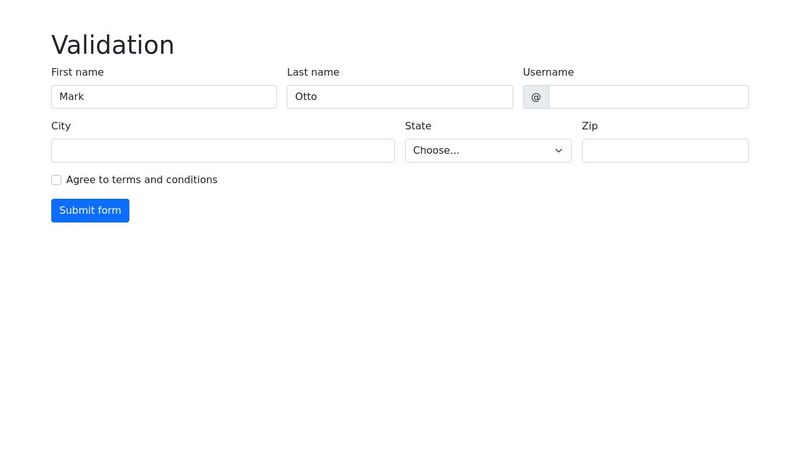 Bootstrap 5 - Forms Validation