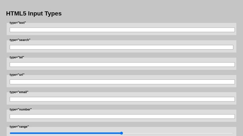 HTML5 Input Types