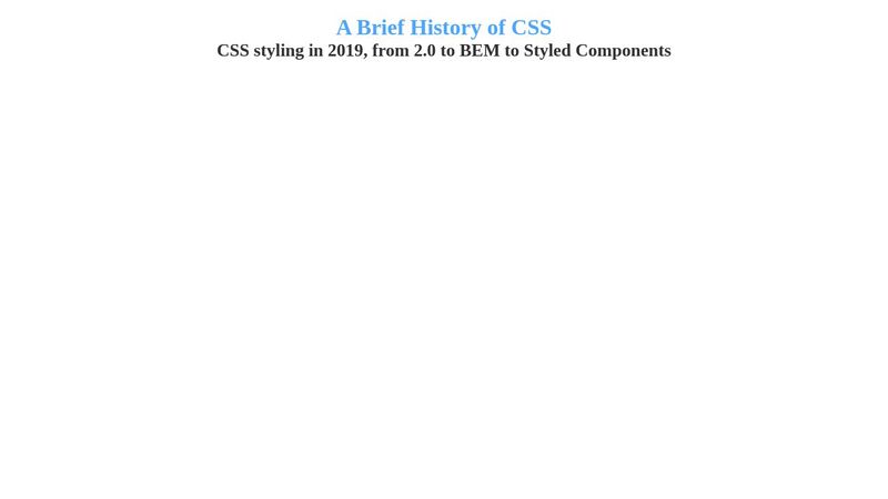 A Brief History of CSS