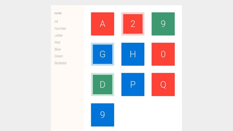 css only content filter with checkboxes