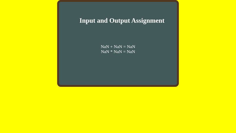 Homework 1: Input and Output Assignment